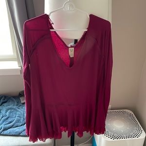 We the Free raspberry peplum top
